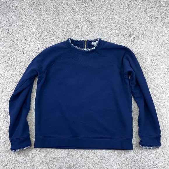 J. Crew Factory Sweaters - J Crew Sweatshirt Ruffle Trim Blue Large